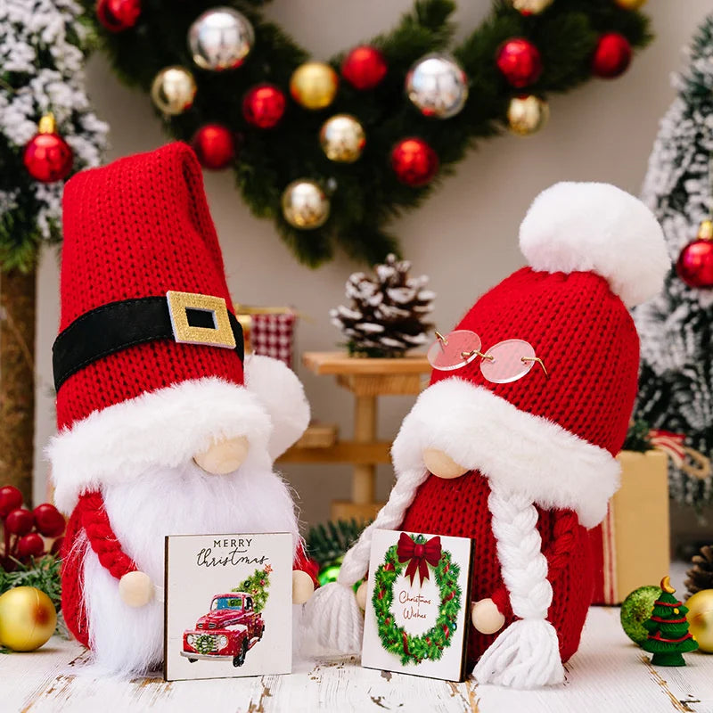 DecorBites™ Christmas Gnome Doll: Knitted Hat Dwarf Faceless Ornament for Xmas Home Decor