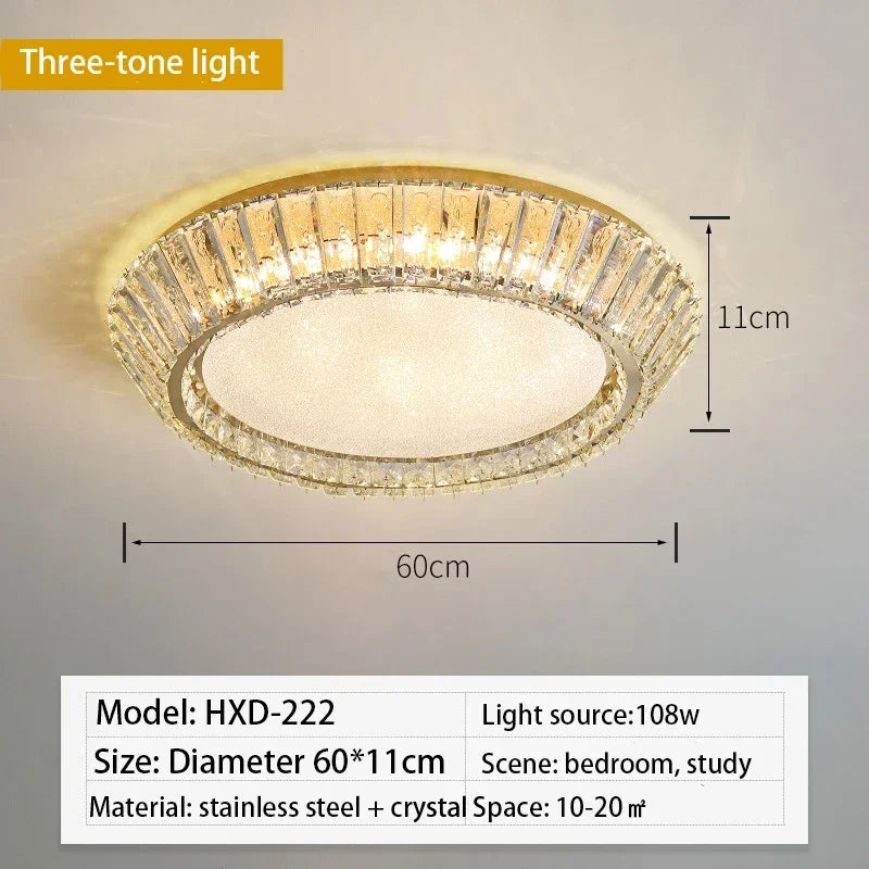 Decorbites™ Lámpara de techo LED de cristal dorado para comedor y sala de estar