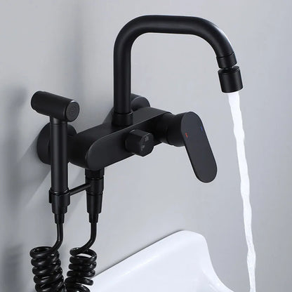 DecorBites™ Dual Hole Kitchen Mixer Tap Black Brass Chrome Kitchen Faucet