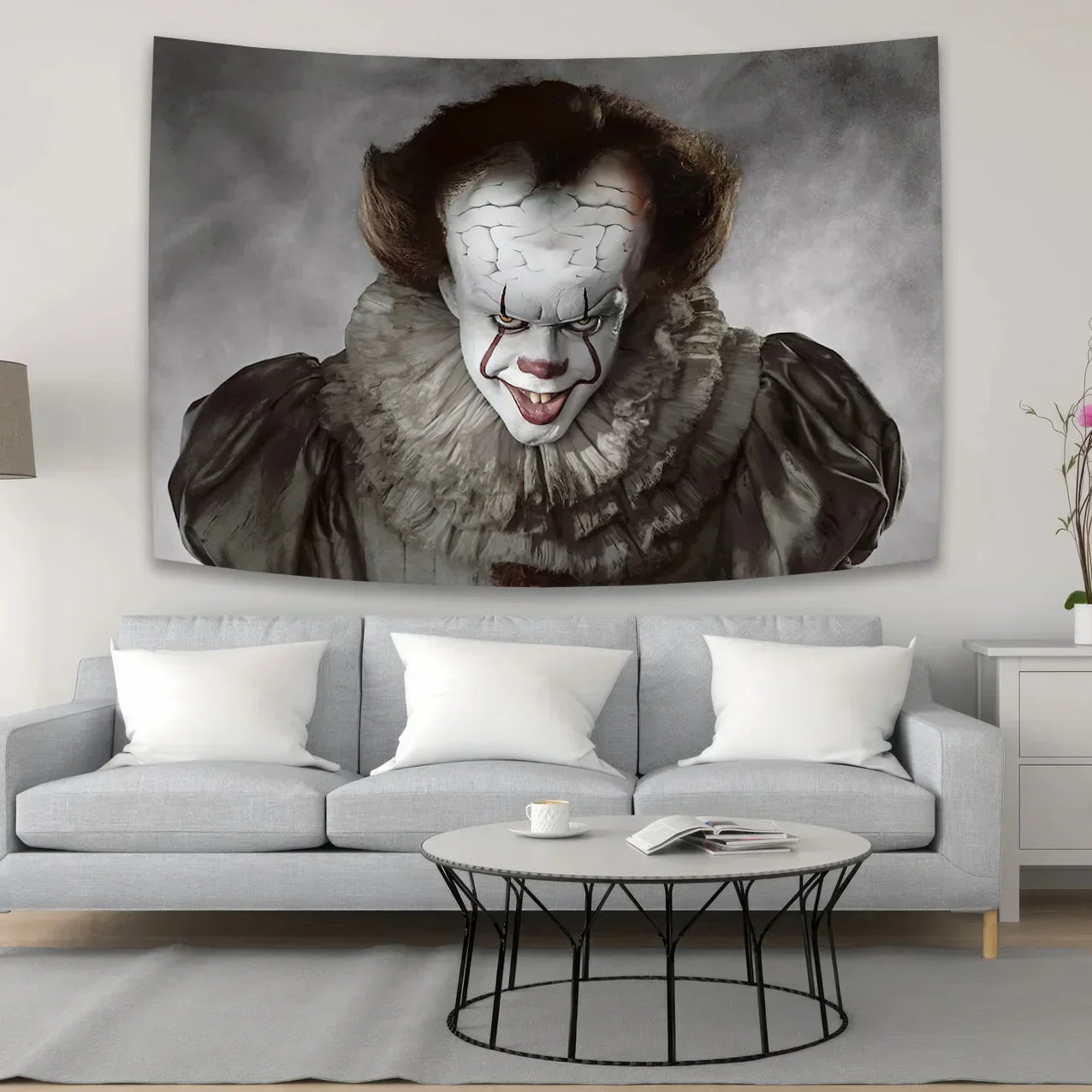 DecorBites™ Halloween Psychedelic Tapestry Curtains for Horror Movie Home Decoration