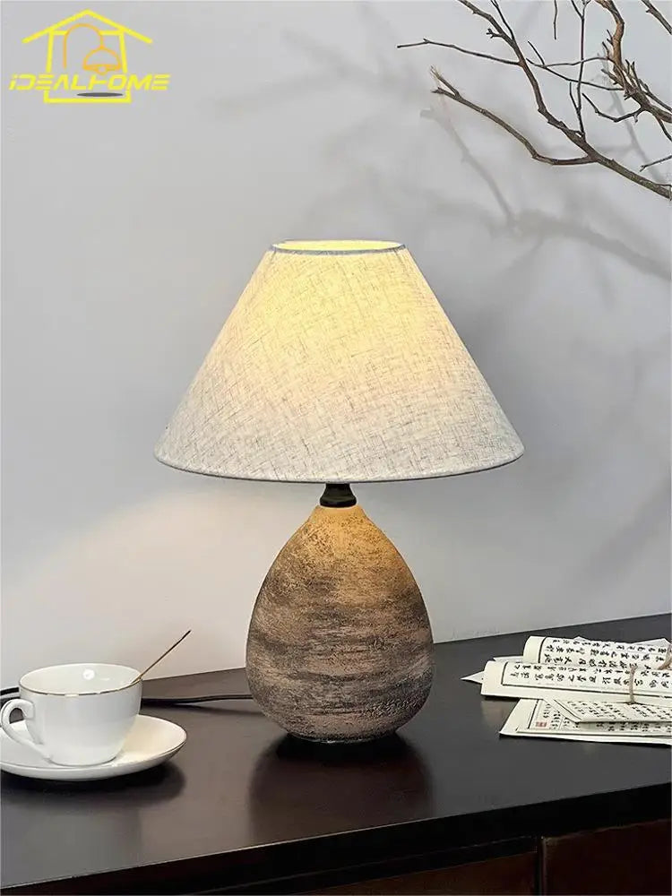 DecorBites™ Ceramic Jar LED Table Lamp for Zen Art Decor in Living Room