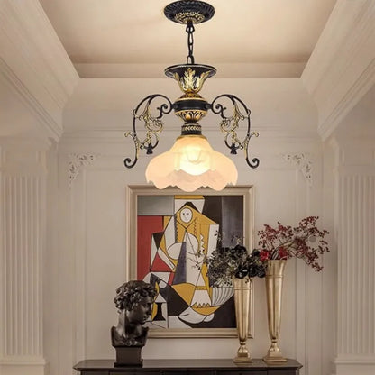 DecorBites™ Industrial Loft Chandelier with Glass Lampshade Lighting Fixture