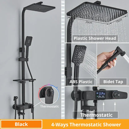 DecorBites™ Digital Display Shower Faucet Set with Rain Shower Head