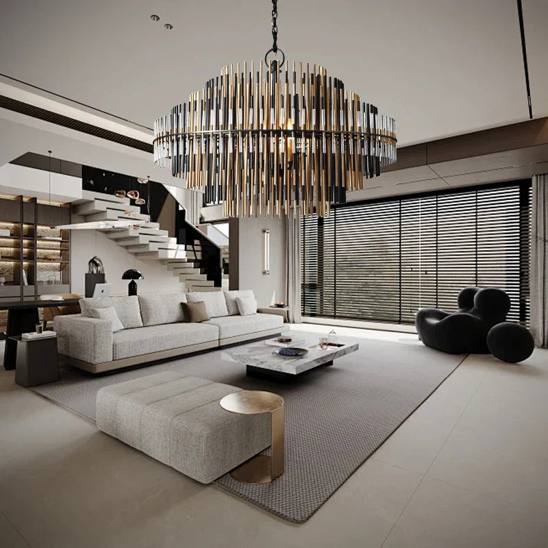 DecorBites™ Brass Glass Ceiling Chandelier: Elegant Lighting for Luxurious Living Spaces