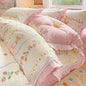 Decobites Floral Ruffles Bedding Set with Duvet Cover, Sheets, and Pillowcases