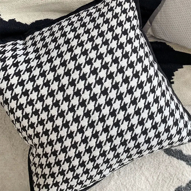 DecorBites™ Houndstooth Jacquard Pillowcase 45X45CM – Nordic Simple Decorative Throw Pillow Cover