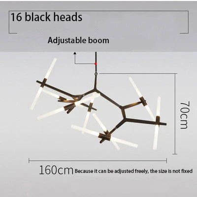 Black Gold LED Pendant 16-Head Dual-Tone