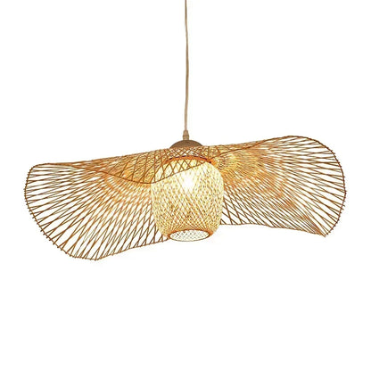 DecorBites™ Bamboo Pendant Chandelier for Dining Room | Japanese Style Ceiling Lamp