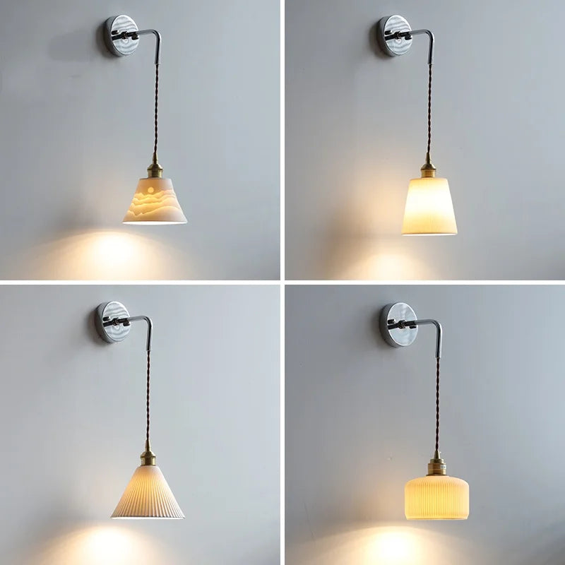 DecorBites™ Ceramic LED Wall Light with Pull Chain Switch - Nordic Design