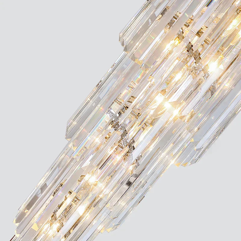 Decorbites™ Candelabros LED de Edificio Dúplex de Cristal Dorado - Decoración de Lujo para Escaleras