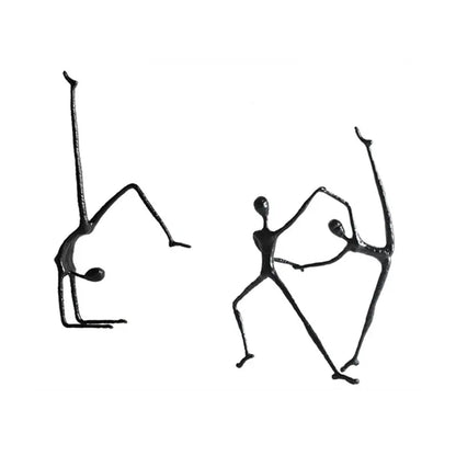 ديكوربايتس™ منحوتة رياضية معدنية سوداء لديكور منزلي أنيق