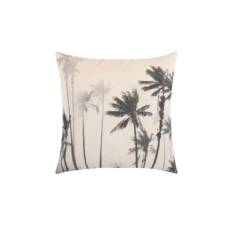 DecorBites™ Jungle Cartoon Print Velvet Cushion Cover - Hawaiian Decor for Sofa