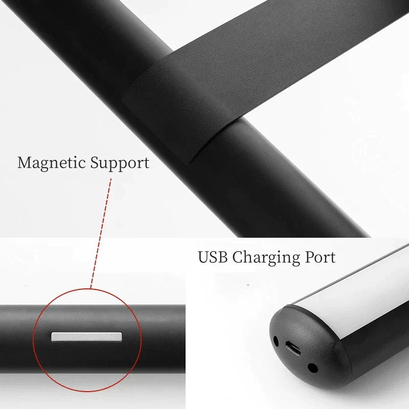 DecorBites™ LED Bathroom Wall Light Gold Dimmable Sconce USB Rechargeable Fixture