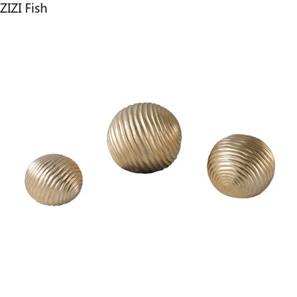 DecorBites™ Golden Wave Ball Desk Ornament, Abstract Art Sculpture for Room Aesthetics