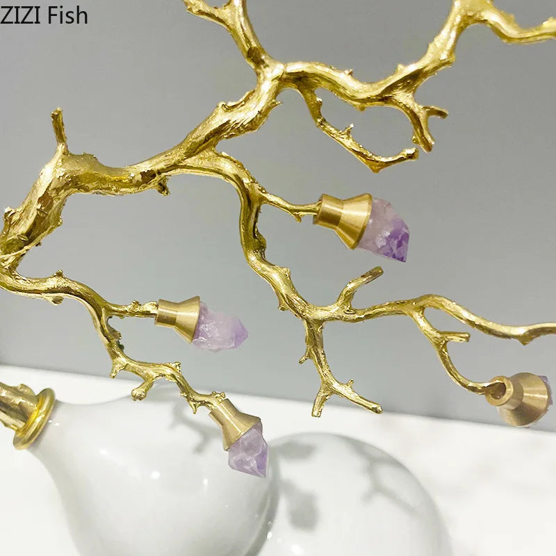 DecorBites™ Gold Gourd Branches Luxury Ornaments Feng Shui Home Decor Crafts