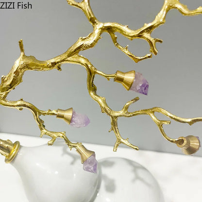 DecorBites™ Gold Gourd Branches Luxury Ornaments Feng Shui Home Decor Crafts