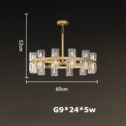 Lámpara colgante LED de lujo DecorBites™ Crystal Black Gold para sala de estar