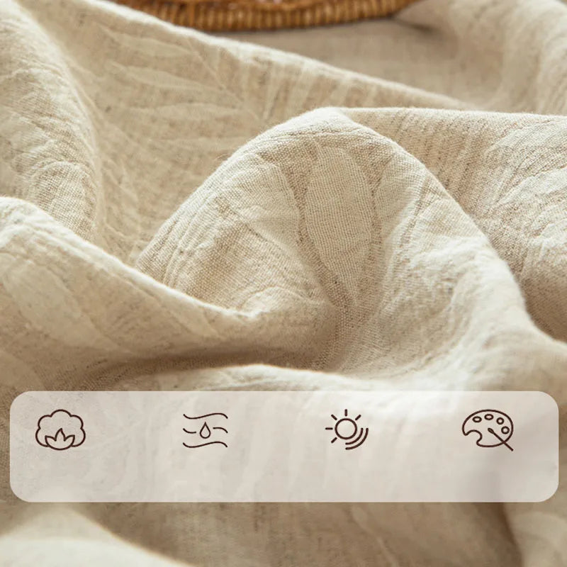 طقم ملاءات سرير من القطن والكتان من DecorBites™: فاخر، لطيف على البشرة، مناسب لجميع المواسم، بمقاسات كوين وكينج