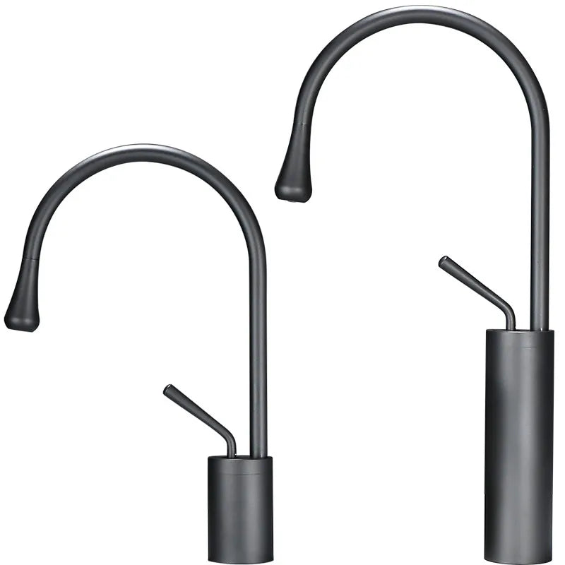 DecorBites™ Brushed Gold Basin Faucet Hot Cold Black Sink Kitchen Swivel Water Crane