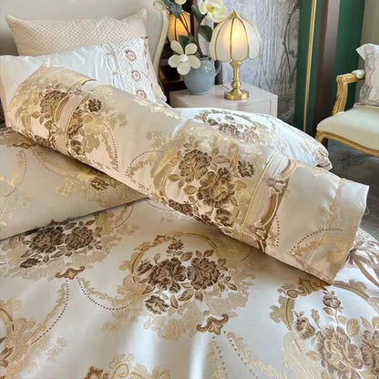 Decobites Luxury European Palace Jacquard Cotton Embroidery Bedding Set