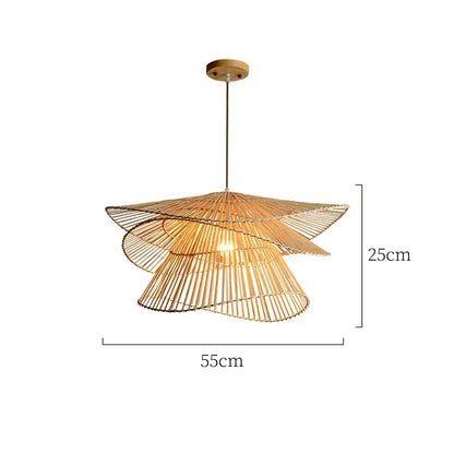 DecorBites™ Bamboo Rattan Pendant Light Weaving Chandelier Wicker Lamp