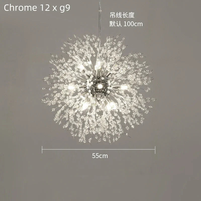 DecorBites™ Dandelion Crystal Ceiling Lamp Chandelier for Bedroom Dining Room Kitchen Island