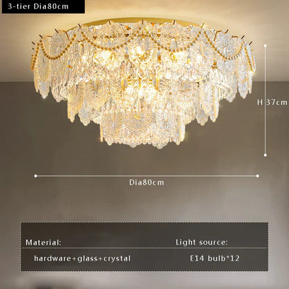 DecorBites™ Gold Pearl Pendant Chandelier - Living Room & Bedroom Decor