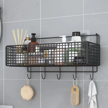 DecorBites™ Bathroom & Kitchen Wall Shelf Organizer - Square Shampoo Storage Rack