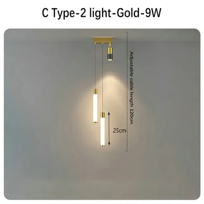 ديكوربايتس™ مصباح معلق باللون الأسود الذهبي: إضاءة عصرية فاخرة لغرف النوم والمعيشة