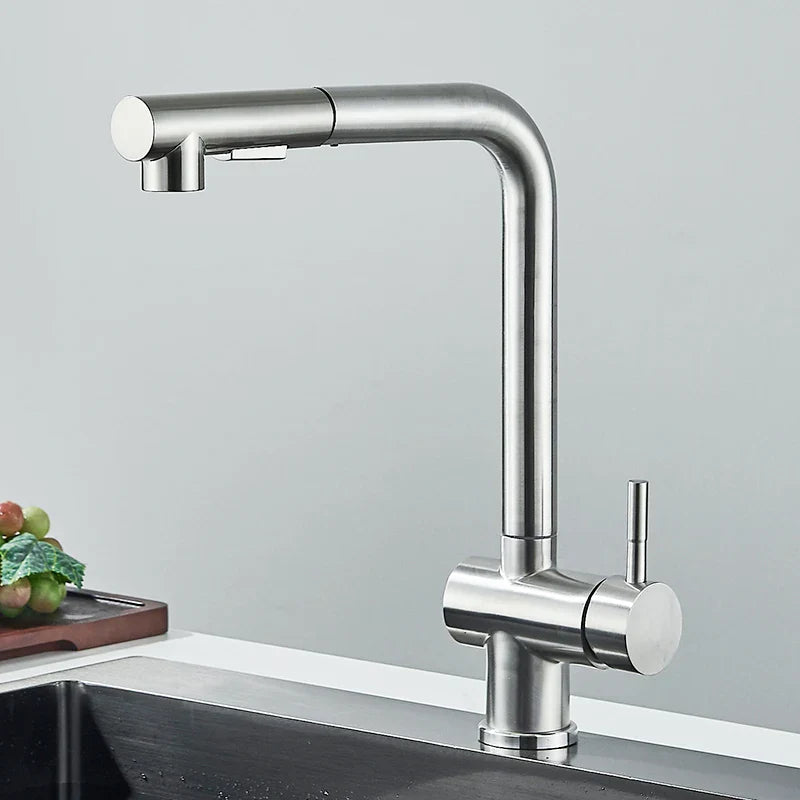 DecorBites™ Black Gourmet Kitchen Faucet with Flexible Sprayer and Dual Nozzle