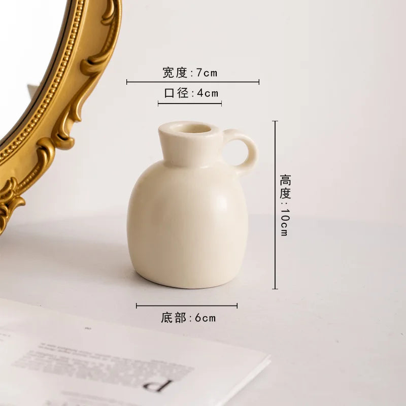 مجموعة حاملات الشموع الخزفية الهندسية من DecorBites™ - زينة منزلية مزخرفة