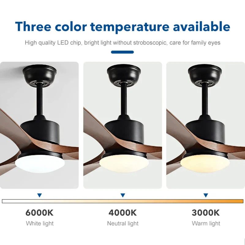 DecorBites™ Black Walnut Grain Ceiling Fan with LED Light & Remote Control