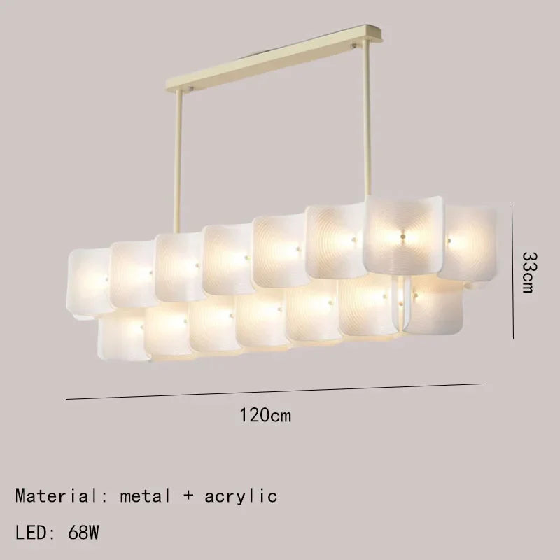 DecorBites™ LED Chandelier: Modern Acrylic Kitchen Lighting Fixture with Changeable Dimming