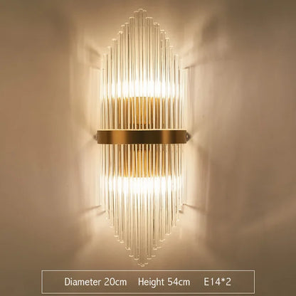 DecorBites™ Golden Crystal Wall Lamp: Elegant LED Sconce for Bedroom, Living Room, Bathroom