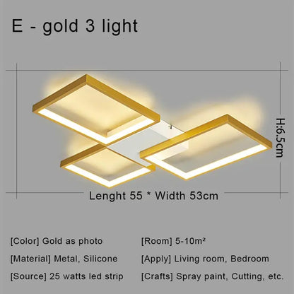 DecorBites™ Black LED Chandelier Ceiling Light Remote Control Fixture for Living Room, Bedroom & Kitchen