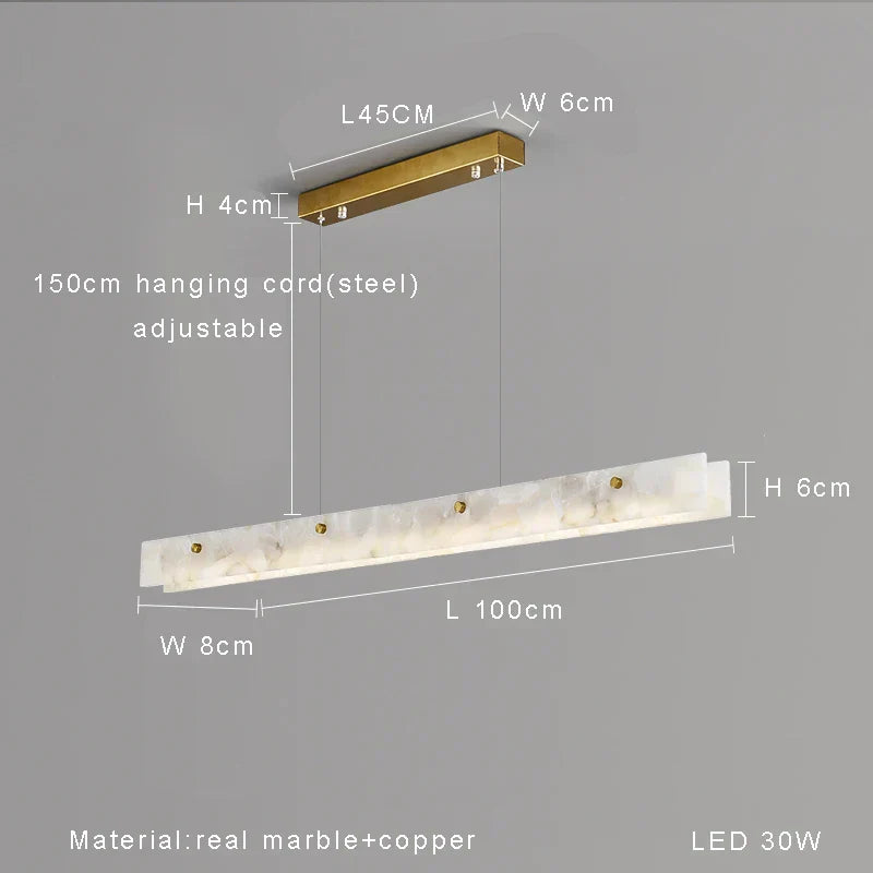 ثريا ديكوربايتس™ الرخامية السوداء - تصميم عصري طويل لديكور المنزل