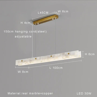 ثريا ديكوربايتس™ الرخامية السوداء - تصميم عصري طويل لديكور المنزل