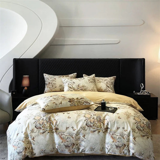 DecorBites™ Colorful Egyptian Cotton Bedding Set for King Queen Europe Bed Linens