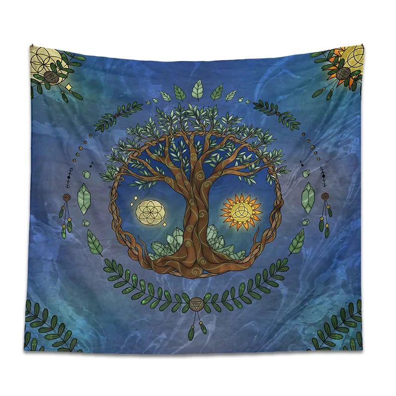 Decobites Tree Life Tapestry Altar Tablecloth Wall Hanging Room Decor Oracle Witchcraft Moon Sun