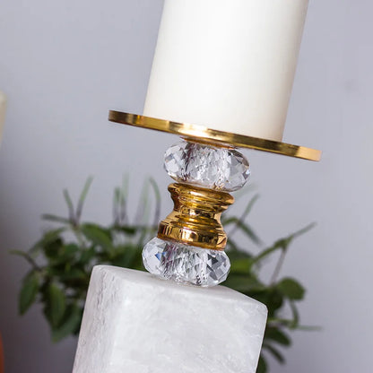 Candelabro DecorBites™ de mármol dorado para decoración de bodas y escritorio
