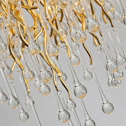 DecorBites™ Gold Crystal Ceiling Chandelier for Elegant Home Lighting