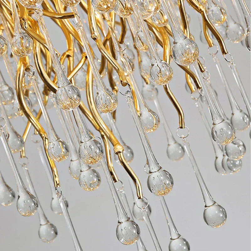 Gold Crystal Modern Chandelier L180cm Premium