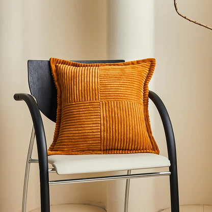 DecorBites™ Boho Striped Pillow Covers for Sofa Bed Decor, 45x45 White Polyester Pillowcases