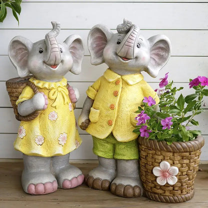 DecorBites™ Elephant Garden Decoration | Creative Animal Flower Pots for Kindergarten and Outdoor Decor