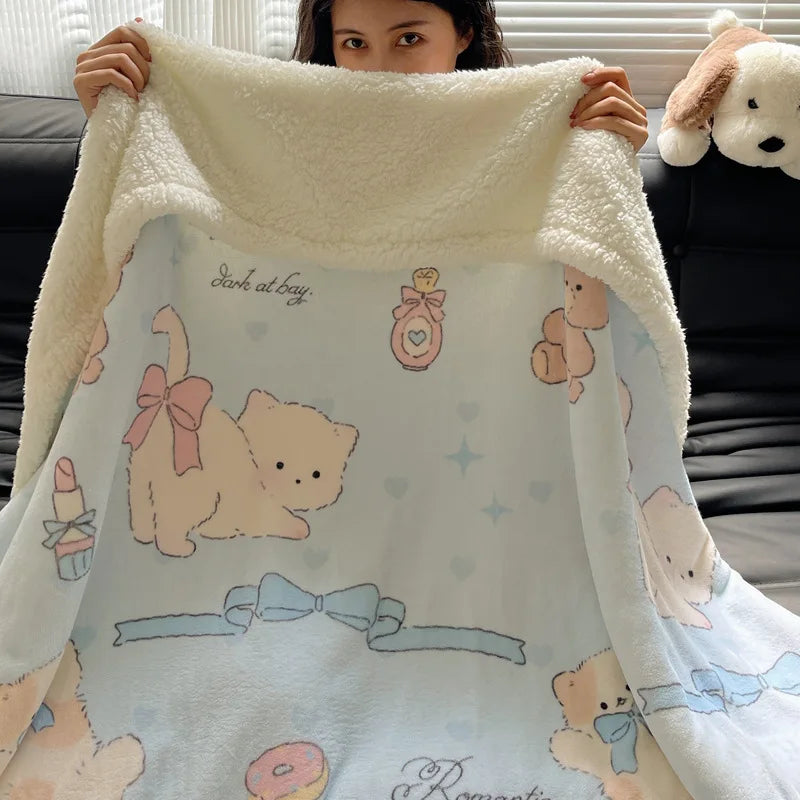 Manta de forro polar DecorBites™ | Chal multiusos para oficina y hogar | Manta suave y cálida