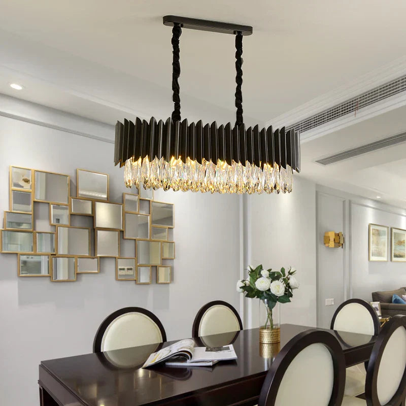 DecorBites™ Black Crystal Ceiling Pendant Lights for Dining Table - Nordic Luxury Design