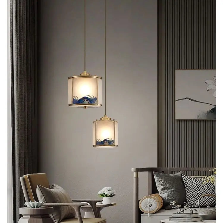 DecorBites™ Chinese Style Copper Pendant Light for Bedroom, Aisle, and Headboard Zen Chandelier