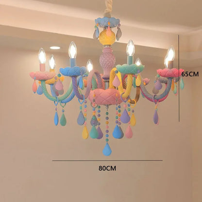 DecorBites™ Crystal Luxury Candle Chandelier Vanity Pendant Light for Living Dining Bedroom