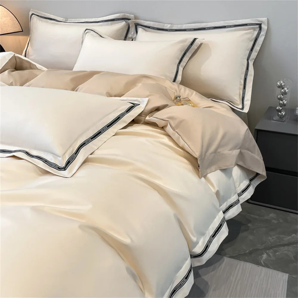 Decorbites™ Ägyptische Baumwoll-Bettwäsche-Set Queen King Größe Einheitsfarbe