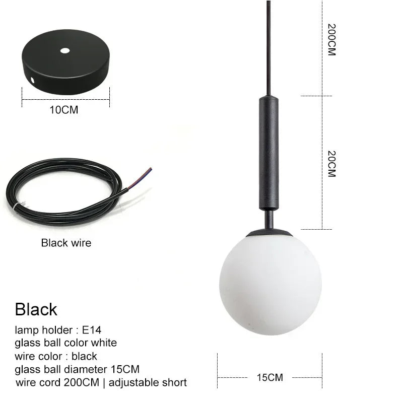 Lámparas colgantes de bola de cristal DecorBites™ para comedor y dormitorio